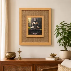 Buddha Laminated Jute Wall Photo Frame, 14 X 16 Inch (F174335)