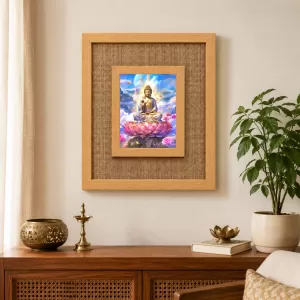 Buddha Laminated Jute Wall Photo Frame, 14 X 16 Inch (F174343)