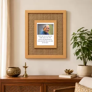 A P J Abdul Kalam Laminated Jute Wall Photo Frame, 14 X 16 Inch (F174346) A P J Abdul Kalam Laminated Jute Wall Photo Frame, 14 X 16 Inch (F174346)