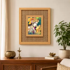 Radha Krishna Laminated Jute Wall Photo Frame, 14 X 16 Inch (F174352) Radha Krishna Laminated Jute Wall Photo Frame, 14 X 16 Inch (F174352)