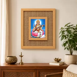 Goddess Saraswati Laminated Jute Wall Photo Frame, 14 X 16 Inch (F174353) Goddess Saraswati Laminated Jute Wall Photo Frame, 14 X 16 Inch (F174353)