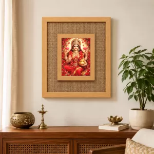 Goddess Lakshmi Laminated Jute Wall Photo Frame, 14 X 16 Inch (F174360) Goddess Lakshmi Laminated Jute Wall Photo Frame, 14 X 16 Inch (F174360)