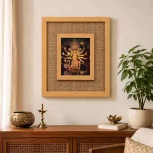 Durga Maa Laminated Jute Wall Photo Frame, 14 X 16 Inch (F174362) Durga Maa Laminated Jute Wall Photo Frame, 14 X 16 Inch (F174362)