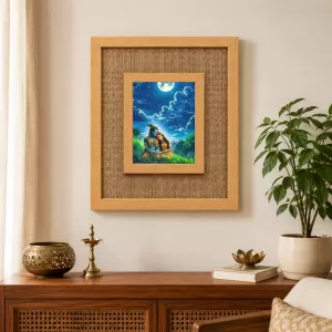 Radha Krishna Laminated Jute Wall Photo Frame, 14 X 16 Inch (F174402) Radha Krishna Laminated Jute Wall Photo Frame, 14 X 16 Inch (F174402)
