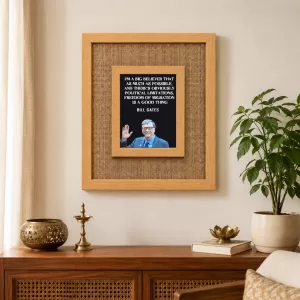 Bill Gates Laminated Jute Wall Photo Frame, 14 X 16 Inch (F174404) Bill Gates Laminated Jute Wall Photo Frame, 14 X 16 Inch (F174404)