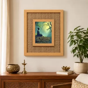 Buddha Laminated Jute Wall Photo Frame, 14 X 16 Inch (F174421) Buddha Laminated Jute Wall Photo Frame, 14 X 16 Inch (F174421)