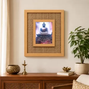 Buddha Laminated Jute Wall Photo Frame, 14 X 16 Inch (F174425) Buddha Laminated Jute Wall Photo Frame, 14 X 16 Inch (F174425)