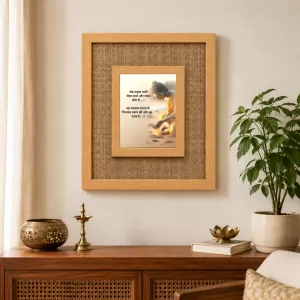 Buddha Laminated Jute Wall Photo Frame, 14 X 16 Inch (F174432)