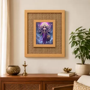 Durga Maa Laminated Jute Wall Photo Frame, 14 X 16 Inch (F174455) Durga Maa Laminated Jute Wall Photo Frame, 14 X 16 Inch (F174455)