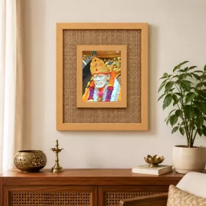 Sai Baba Laminated Jute Wall Photo Frame, 14 X 16 Inch (F174456) Sai Baba Laminated Jute Wall Photo Frame, 14 X 16 Inch (F174456)