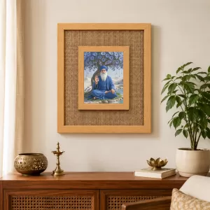 Guru Nanak Ji Laminated Jute Wall Photo Frame, 14 X 16 Inch (F174477)