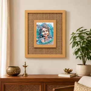 Lord Krishna Laminated Jute Wall Photo Frame, 14 X 16 Inch (F174480) Lord Krishna Laminated Jute Wall Photo Frame, 14 X 16 Inch (F174480)