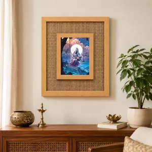 Radha Krishna Laminated Jute Wall Photo Frame, 14 X 16 Inch (F174540) Radha Krishna Laminated Jute Wall Photo Frame, 14 X 16 Inch (F174540)
