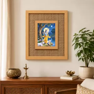 Lord Krishna Laminated Jute Wall Photo Frame, 14 X 16 Inch (F174542) Lord Krishna Laminated Jute Wall Photo Frame, 14 X 16 Inch (F174542)