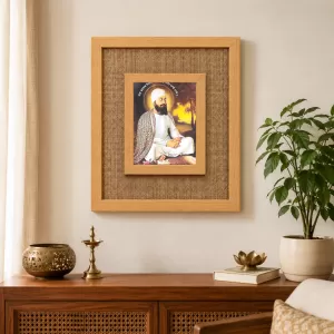 Guru Nanak Ji Laminated Jute Wall Photo Frame, 14 X 16 Inch (F174546)