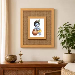 Lord Krishna Laminated Jute Wall Photo Frame, 14 X 16 Inch (F174553) Lord Krishna Laminated Jute Wall Photo Frame, 14 X 16 Inch (F174553)