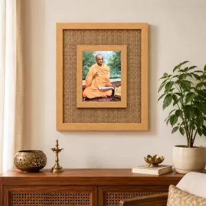 A.C. Bhaktivedanta Swami Prabhupad Laminated Jute Wall Photo Frame, 14 X 16 Inch (F174560)