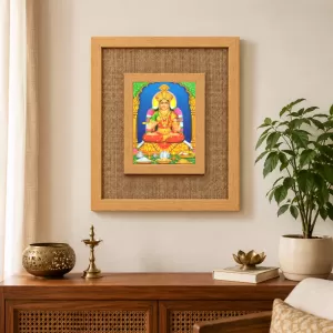 Goddess Lakshmi Laminated Jute Wall Photo Frame, 14 X 16 Inch (F174614) Goddess Lakshmi Laminated Jute Wall Photo Frame, 14 X 16 Inch (F174614)