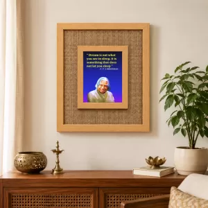 A P J Abdul Kalam Laminated Jute Wall Photo Frame, 14 X 16 Inch (F174629) A P J Abdul Kalam Laminated Jute Wall Photo Frame, 14 X 16 Inch (F174629)