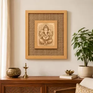 Lord Ganesha Laminated Jute Wall Photo Frame, 14 X 16 Inch (F174634) Lord Ganesha Laminated Jute Wall Photo Frame, 14 X 16 Inch (F174634)