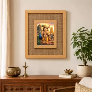 Lord Murugan Laminated Jute Wall Photo Frame, 14 X 16 Inch (F174665) Lord Murugan Laminated Jute Wall Photo Frame, 14 X 16 Inch (F174665)