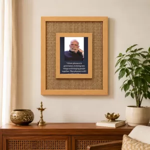 Narendra Modi Laminated Jute Wall Photo Frame, 14 X 16 Inch (F174669) Narendra Modi Laminated Jute Wall Photo Frame, 14 X 16 Inch (F174669)