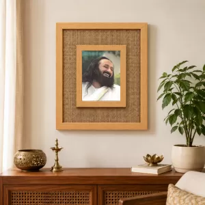 Sri Sri Ravi Shankar Laminated Jute Wall Photo Frame, 14 X 16 Inch (F174679)