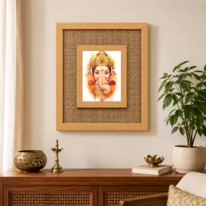 Lord Ganesha Laminated Jute Wall Photo Frame, 14 X 16 Inch (F174682) Lord Ganesha Laminated Jute Wall Photo Frame, 14 X 16 Inch (F174682)