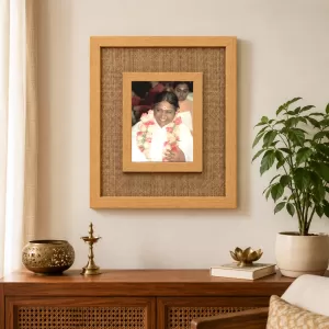 Mata Amritanandamayi Laminated Jute Wall Photo Frame, 14 X 16 Inch (F174684) Mata Amritanandamayi Laminated Jute Wall Photo Frame, 14 X 16 Inch (F174684)