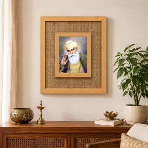 Guru Nanak Dev Ji Laminated Jute Wall Photo Frame, 14 X 16 Inch (F174693) Guru Nanak Dev Ji Laminated Jute Wall Photo Frame, 14 X 16 Inch (F174693)