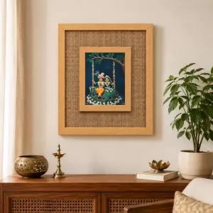 Radha Krishna Laminated Jute Wall Photo Frame, 14 X 16 Inch (F174707) Radha Krishna Laminated Jute Wall Photo Frame, 14 X 16 Inch (F174707)
