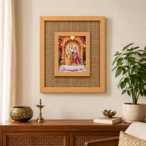 Radha Krishna Laminated Jute Wall Photo Frame, 14 X 16 Inch (F174731) Radha Krishna Laminated Jute Wall Photo Frame, 14 X 16 Inch (F174731)