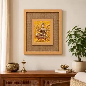 Durga Maa Laminated Jute Wall Photo Frame, 14 X 16 Inch (F174732) Durga Maa Laminated Jute Wall Photo Frame, 14 X 16 Inch (F174732)