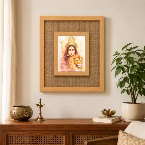Durga Maa Laminated Jute Wall Photo Frame, 14 X 16 Inch (F174735) Durga Maa Laminated Jute Wall Photo Frame, 14 X 16 Inch (F174735)