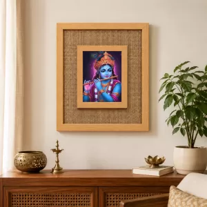 Lord Krishna Laminated Jute Wall Photo Frame, 14 X 16 Inch (F174737) Lord Krishna Laminated Jute Wall Photo Frame, 14 X 16 Inch (F174737)