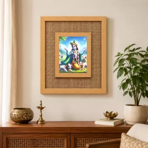Lord Krishna Laminated Jute Wall Photo Frame, 14 X 16 Inch (F174794) Lord Krishna Laminated Jute Wall Photo Frame, 14 X 16 Inch (F174794)