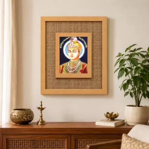 Guru Nanaki Ji Laminated Jute Wall Photo Frame, 14 X 16 Inch (F174801)