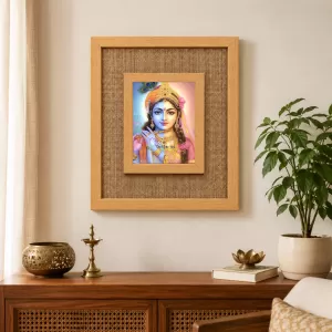 Radha Krishna Laminated Jute Wall Photo Frame, 14 X 16 Inch (F174808) Radha Krishna Laminated Jute Wall Photo Frame, 14 X 16 Inch (F174808)