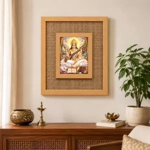 Saraswati Maa Laminated Jute Wall Photo Frame, 14 X 16 Inch (F174836) Saraswati Maa Laminated Jute Wall Photo Frame, 14 X 16 Inch (F174836)