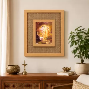 Lord Chaitannya Laminated Jute Wall Photo Frame, 14 X 16 Inch (F174863)