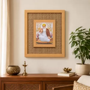Guru Nanak Laminated Jute Wall Photo Frame, 14 X 16 Inch (F174870)