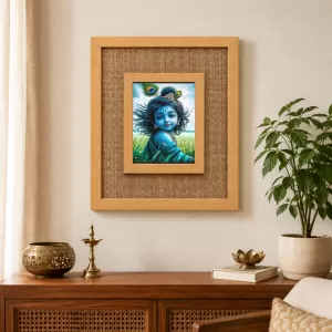 Lord Krishna Laminated Jute Wall Photo Frame, 14 X 16 Inch (F174875) Lord Krishna Laminated Jute Wall Photo Frame, 14 X 16 Inch (F174875)