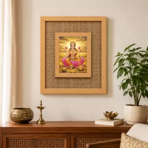 Goddess Lakshmi Laminated Jute Wall Photo Frame, 14 X 16 Inch (F174932) Goddess Lakshmi Laminated Jute Wall Photo Frame, 14 X 16 Inch (F174932)
