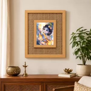 Lord Krishna Laminated Jute Wall Photo Frame, 14 X 16 Inch (F174946) Lord Krishna Laminated Jute Wall Photo Frame, 14 X 16 Inch (F174946)