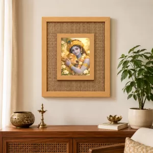 Lord Krishna Laminated Jute Wall Photo Frame, 14 X 16 Inch (F174954) Lord Krishna Laminated Jute Wall Photo Frame, 14 X 16 Inch (F174954)