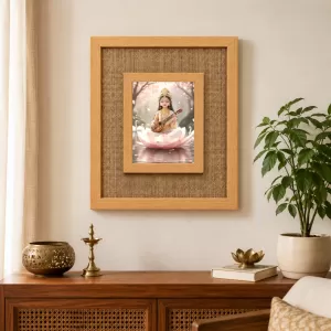 Goddess Saraswati Laminated Jute Wall Photo Frame, 14 X 16 Inch (F174965) Goddess Saraswati Laminated Jute Wall Photo Frame, 14 X 16 Inch (F174965)