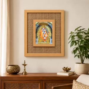 Shirdi Sai Baba Laminated Jute Wall Photo Frame, 14 X 16 Inch (F175032)