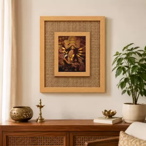 Durga Maa Laminated Jute Wall Photo Frame, 14 X 16 Inch (F175052) Durga Maa Laminated Jute Wall Photo Frame, 14 X 16 Inch (F175052)