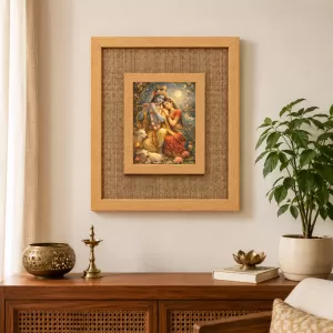 Radha Krishna Laminated Jute Wall Photo Frame, 14 X 16 Inch (F175057) Radha Krishna Laminated Jute Wall Photo Frame, 14 X 16 Inch (F175057)