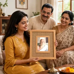 Shree Arabinda Laminated Jute Wall Photo Frame, 14 X 16 Inch (F175095)